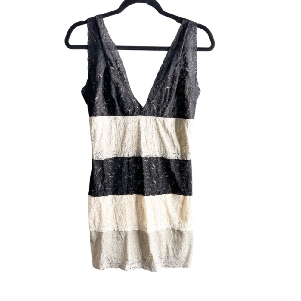 Body Central body con color block lacy dress or long top- adjustable straps L